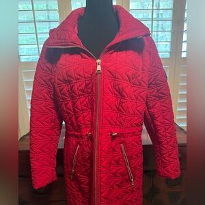 Karl Lagerfeld Red Quilted Puffer Jacket XL